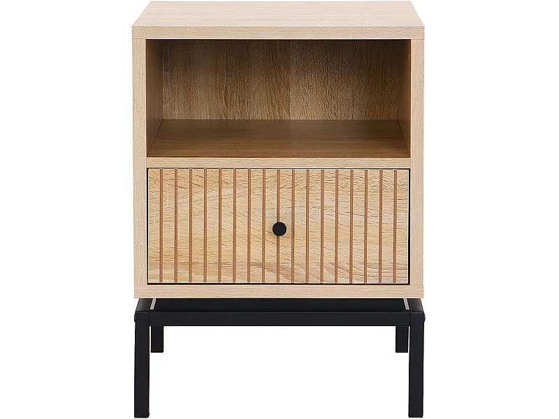 Table de chevet 1 tiroir effet bois 40 cm - Talia