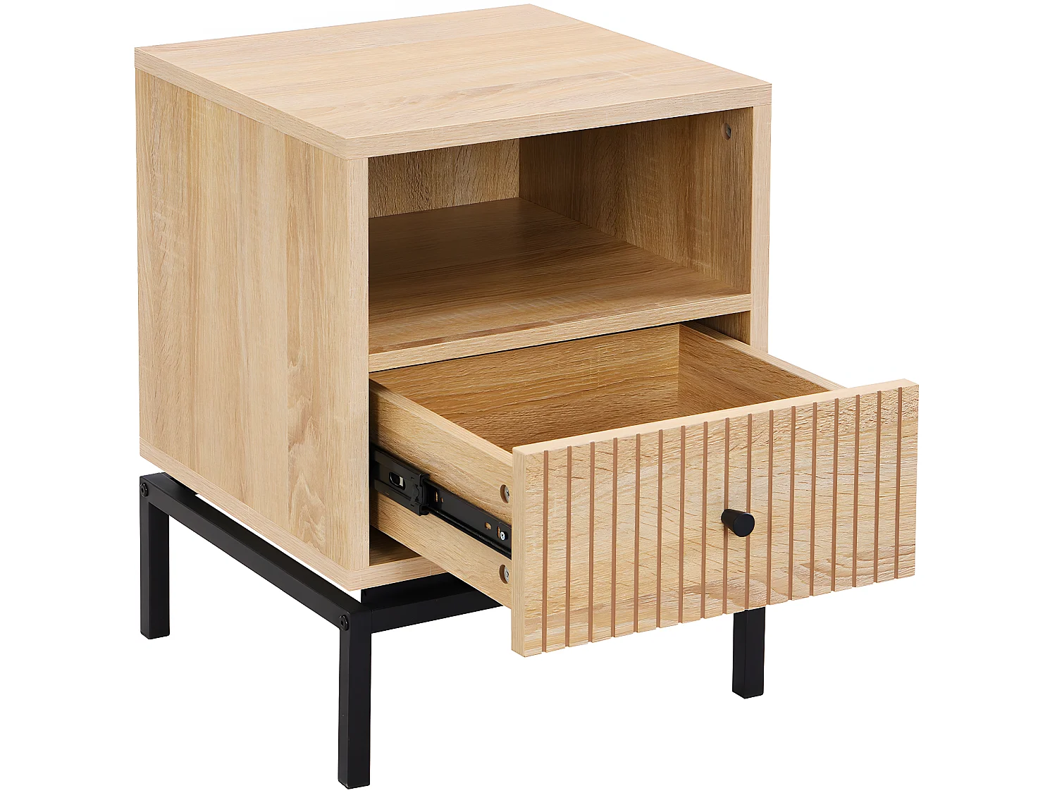 Table de chevet 1 tiroir effet bois 40 cm - Talia