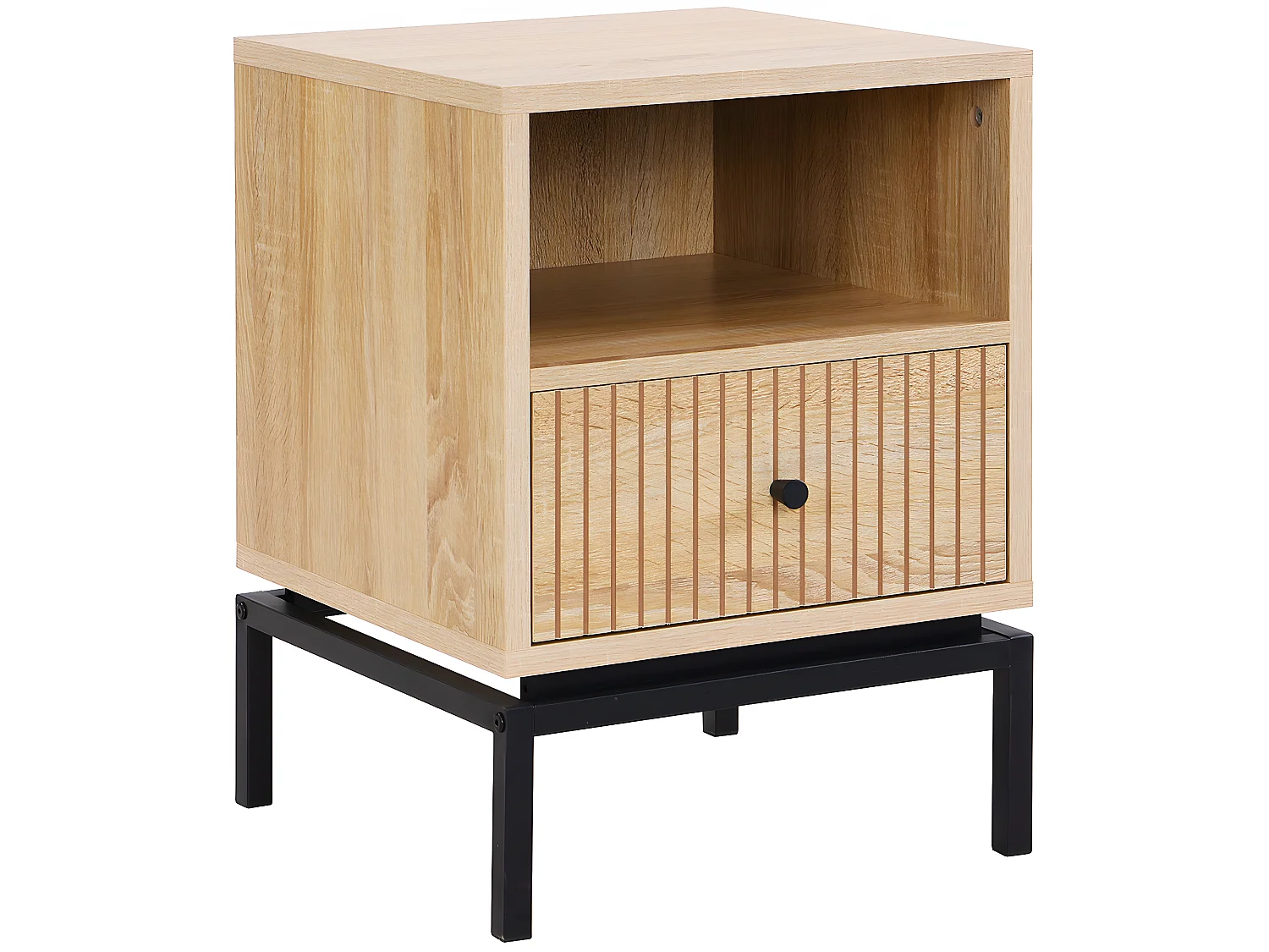 Table de chevet 1 tiroir effet bois 40 cm - Talia