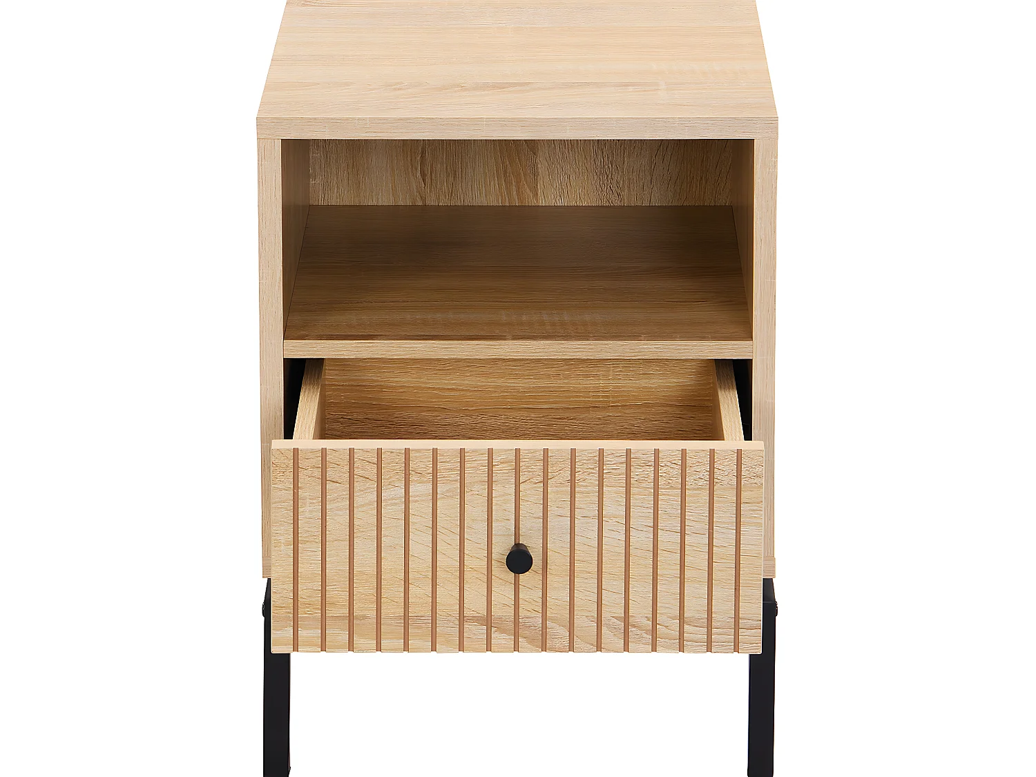 Table de chevet 1 tiroir effet bois 40 cm - Talia