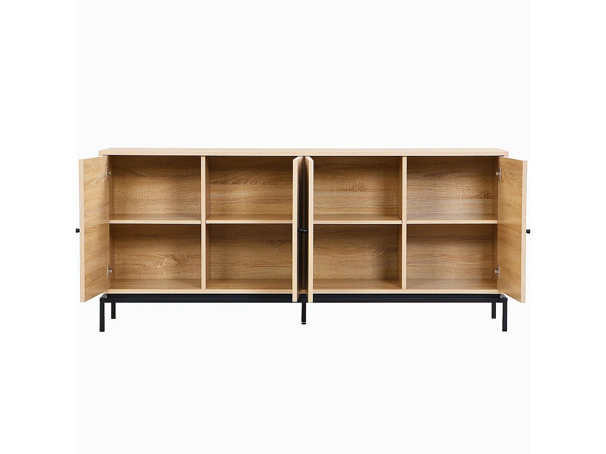 Buffet 4 portes effet bois 180 cm - Talia