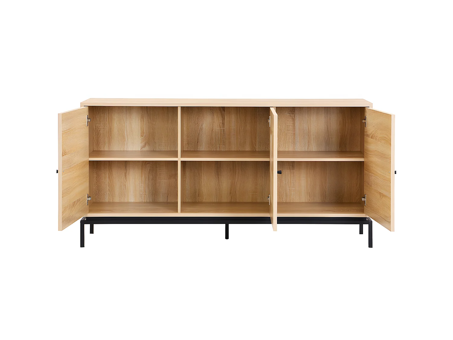 Buffet 3 portes effet bois 160 cm - Talia