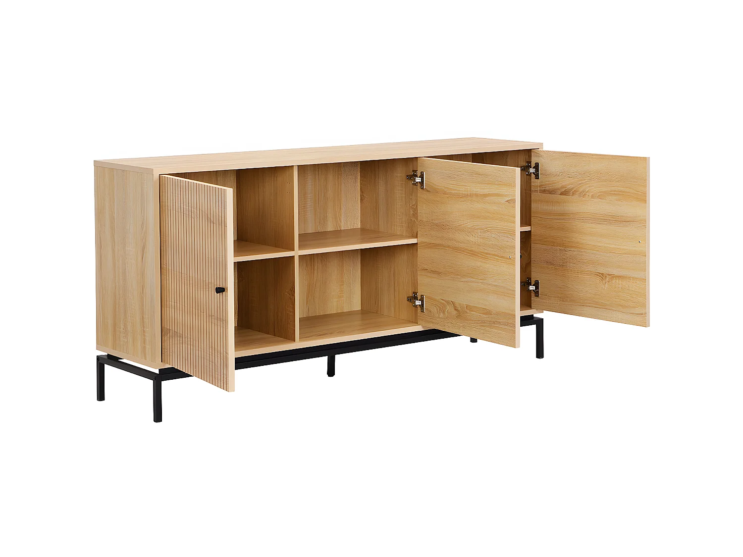 Buffet 3 portes effet bois 160 cm - Talia