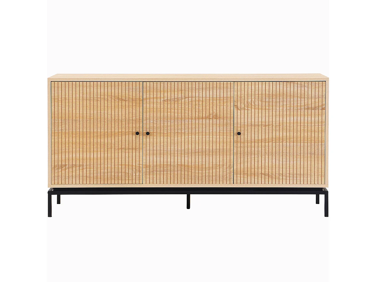 Buffet 3 portes effet bois 160 cm - Talia