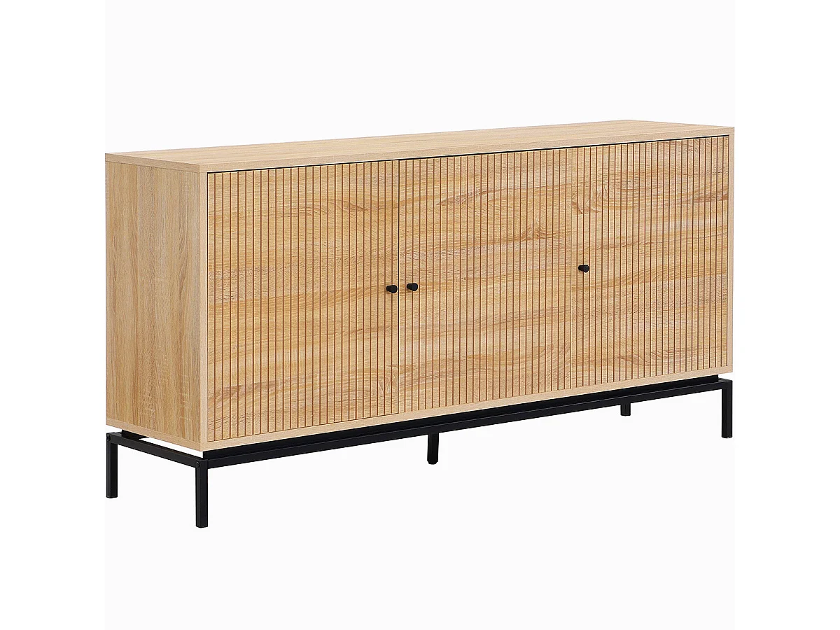 Buffet 3 portes effet bois 160 cm - Talia