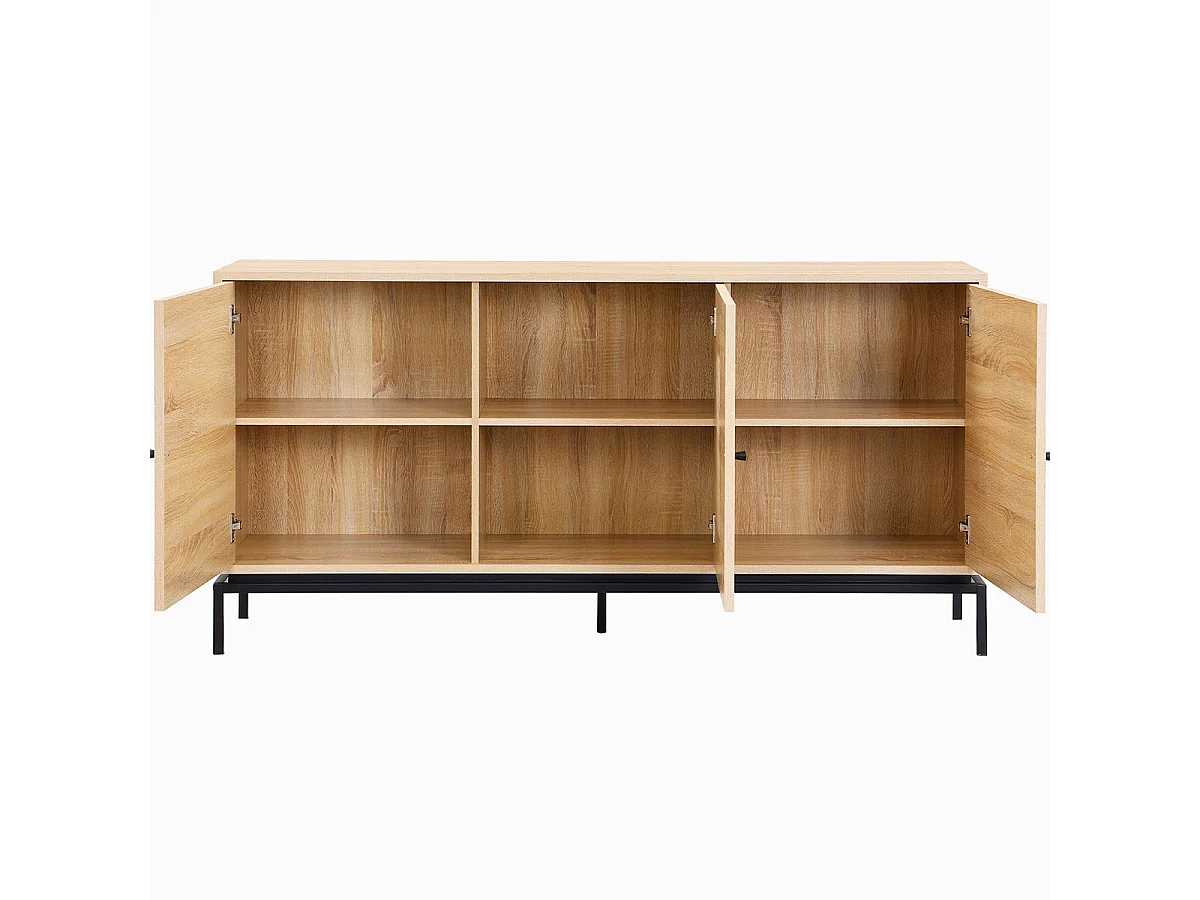 Buffet 3 portes effet bois 160 cm - Talia
