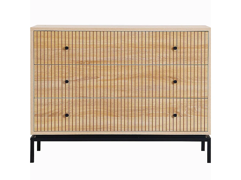 Commode 3 tiroirs effet bois 105 cm - Talia