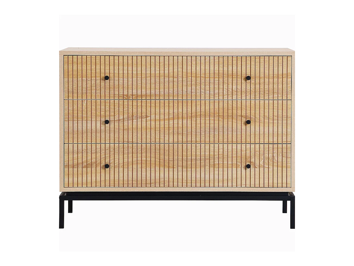 Commode 3 tiroirs effet bois 105 cm - Talia