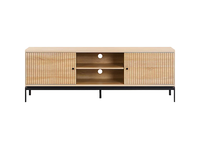 Meuble TV 2 portes effet bois 160 cm - Talia