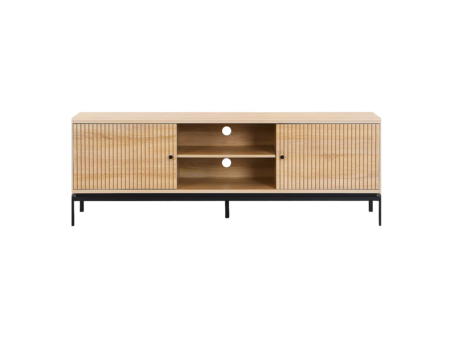 Meuble TV 2 portes effet bois 160 cm - Talia
