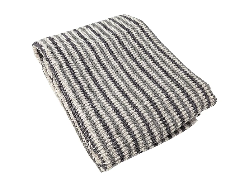 Serviette de toilette à rayures 50x100 cm pur coton collection BREEZE gris