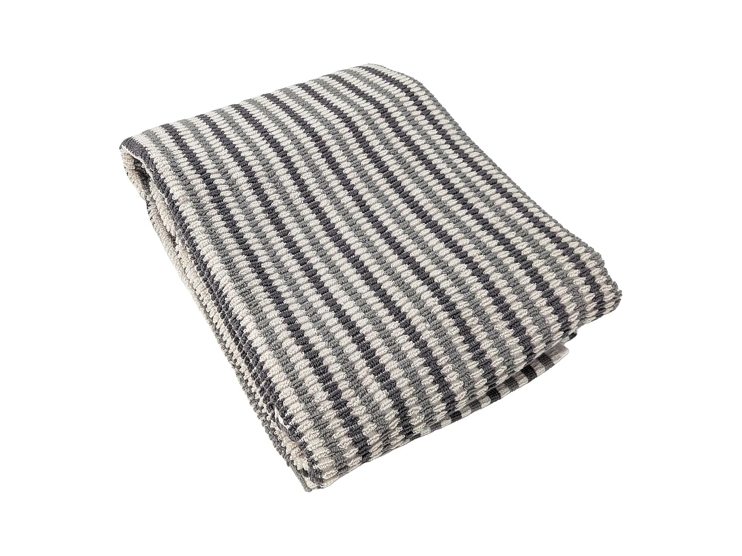Serviette de toilette à rayures 50x100 cm pur coton collection BREEZE gris