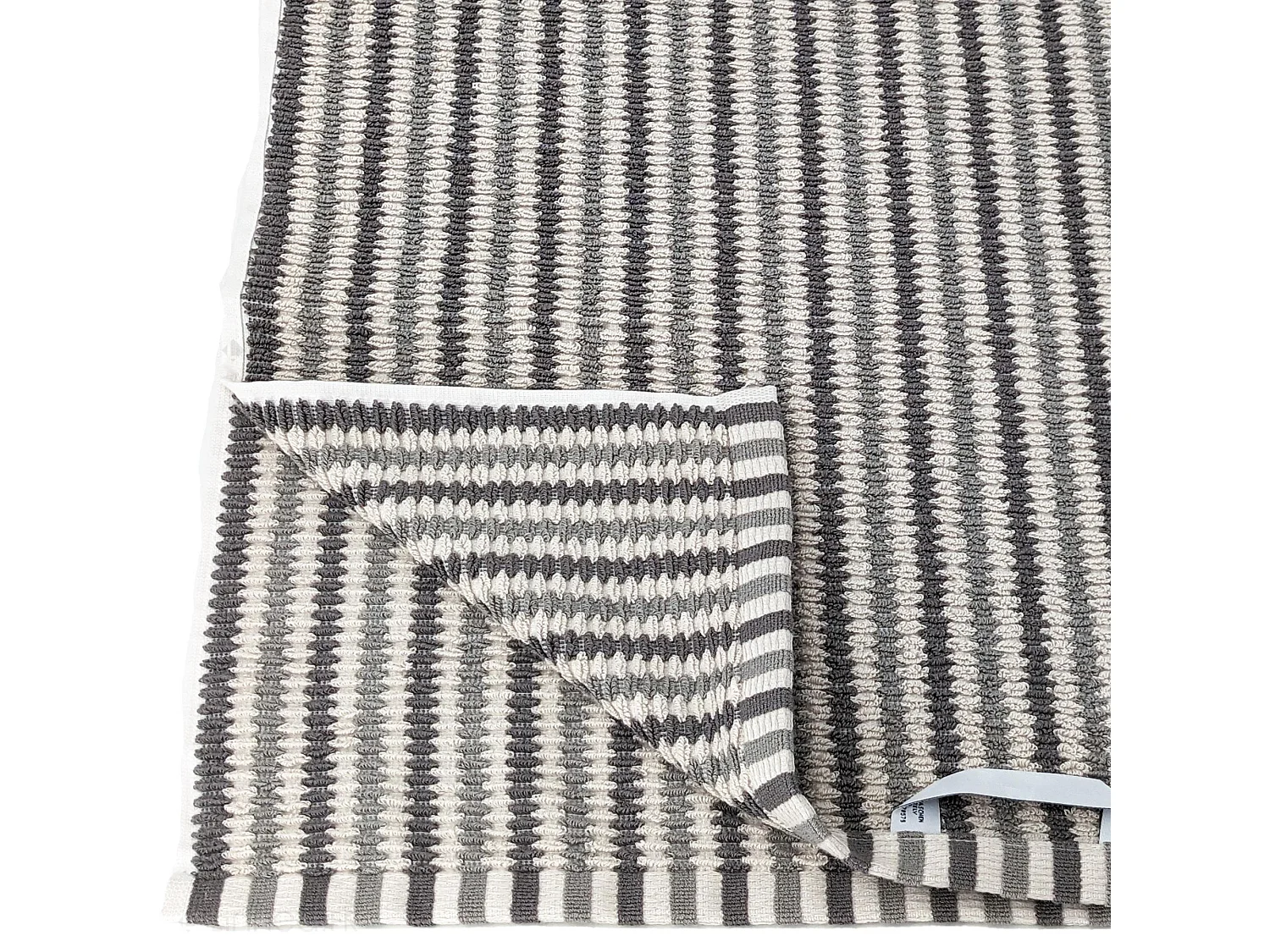 Drap de bain à rayures pur coton 100x150 cm collection BREEZE gris