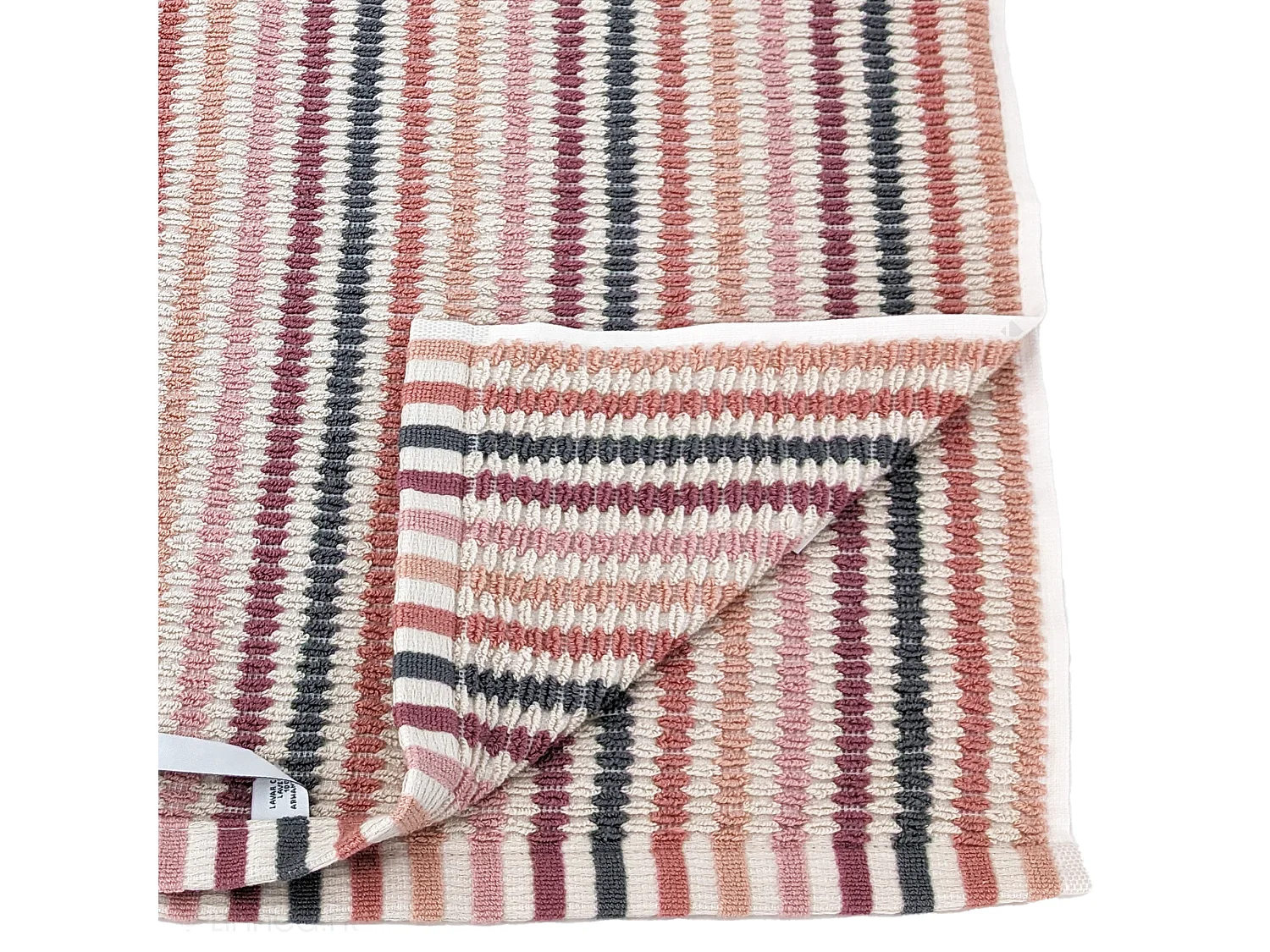 Drap de bain à rayures pur coton 100x150 cm collection BREEZE rose