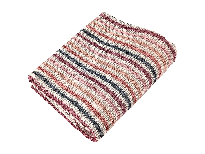 Drap de douche à rayures pur coton 70x140 cm collection BREEZE rose