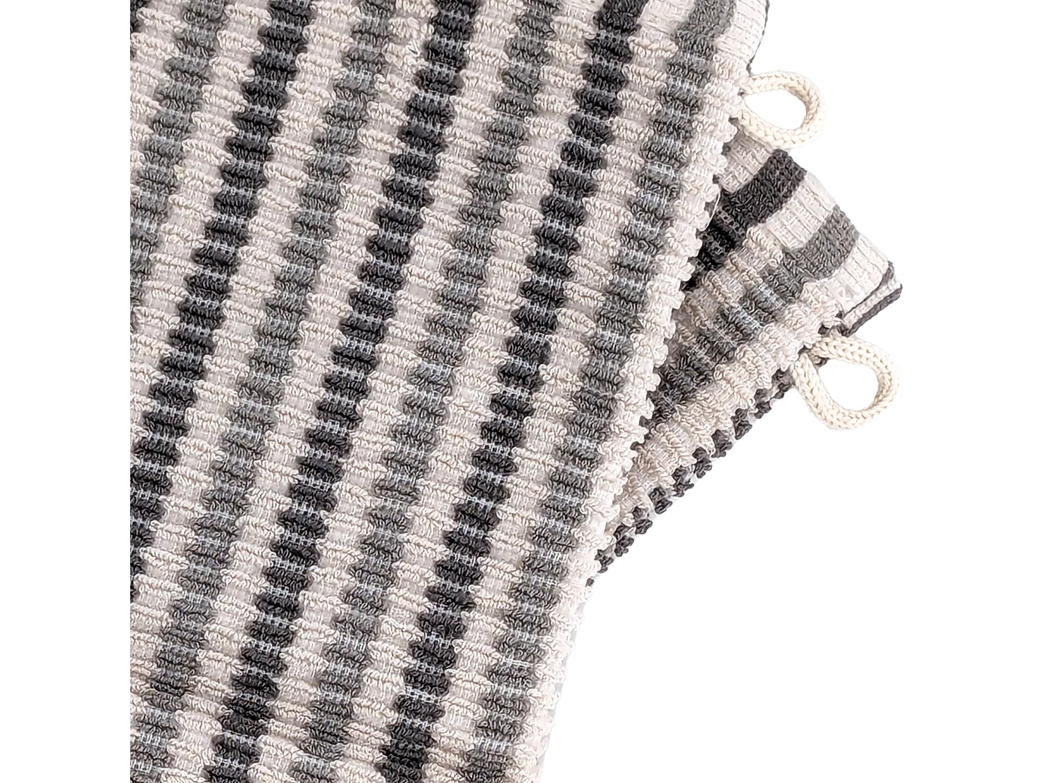 Lot de deux gants de toilette 16x21 cm pur coton collection BREEZE gris