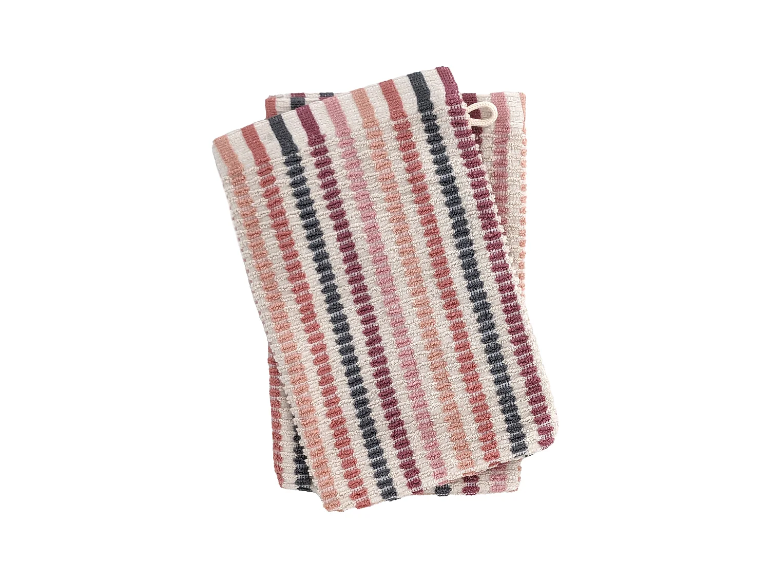 Lot de deux gants de toilette 16x21 cm pur coton collection BREEZE rose