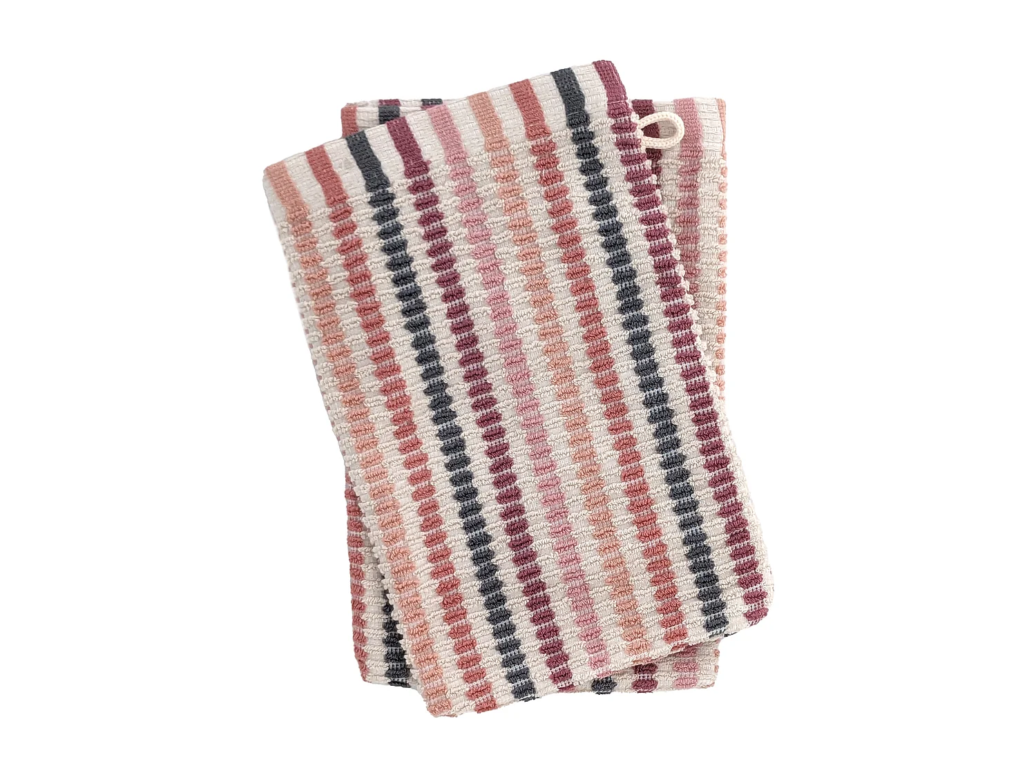 Lot de deux gants de toilette 16x21 cm pur coton collection BREEZE rose