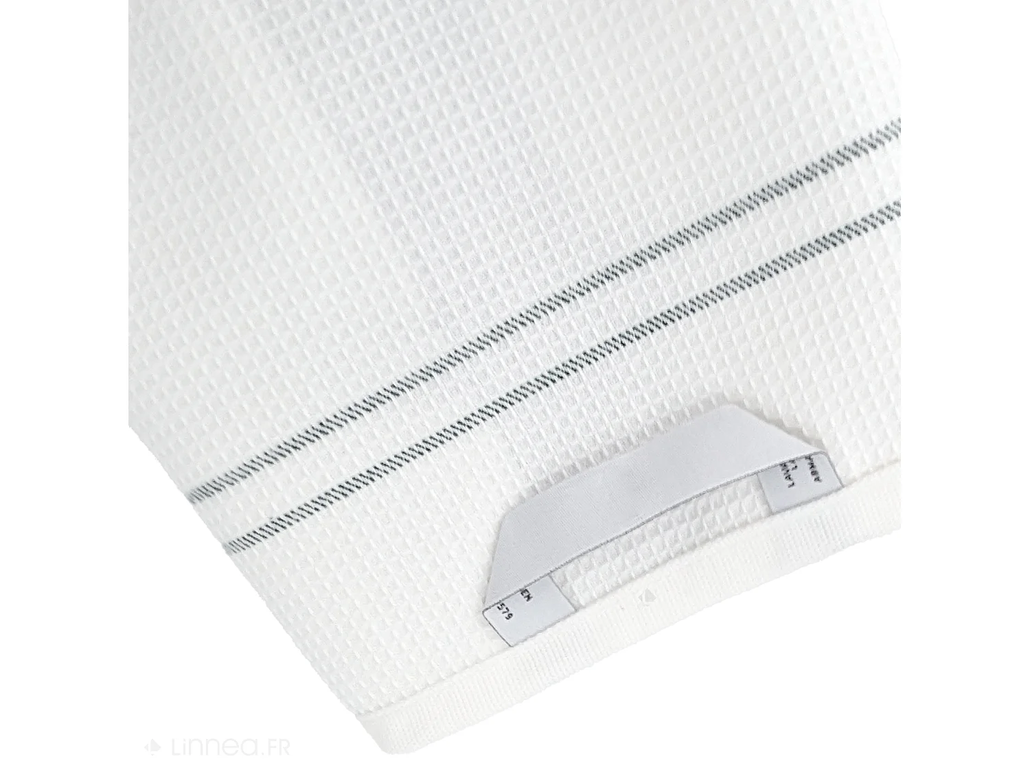 Torchon de cuisine 50x70 cm WAFFLE BRODÉ coton vert broderie champignon