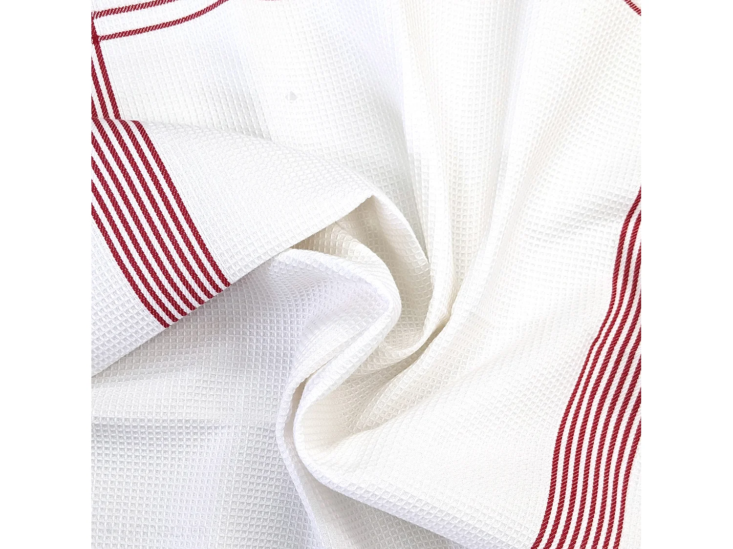 Torchon de cuisine 50x70 cm WAFFLE BRODÉ coton rouge broderie tomate