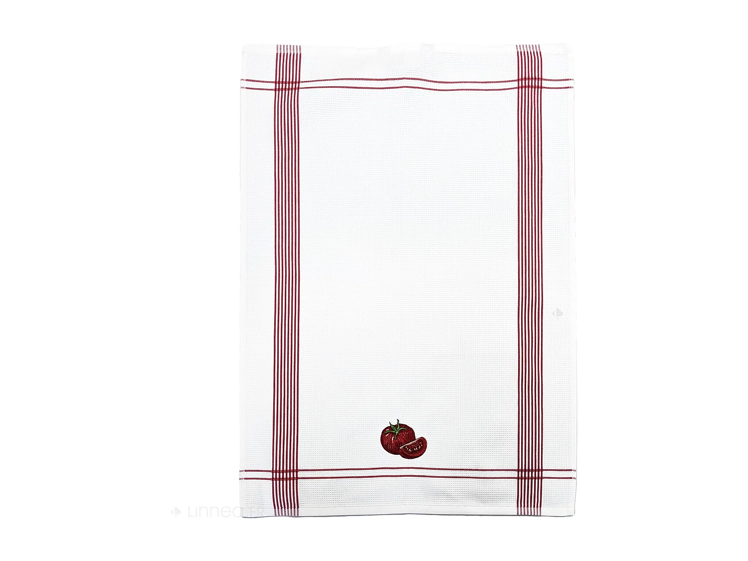 Torchon de cuisine 50x70 cm WAFFLE BRODÉ coton rouge broderie tomate