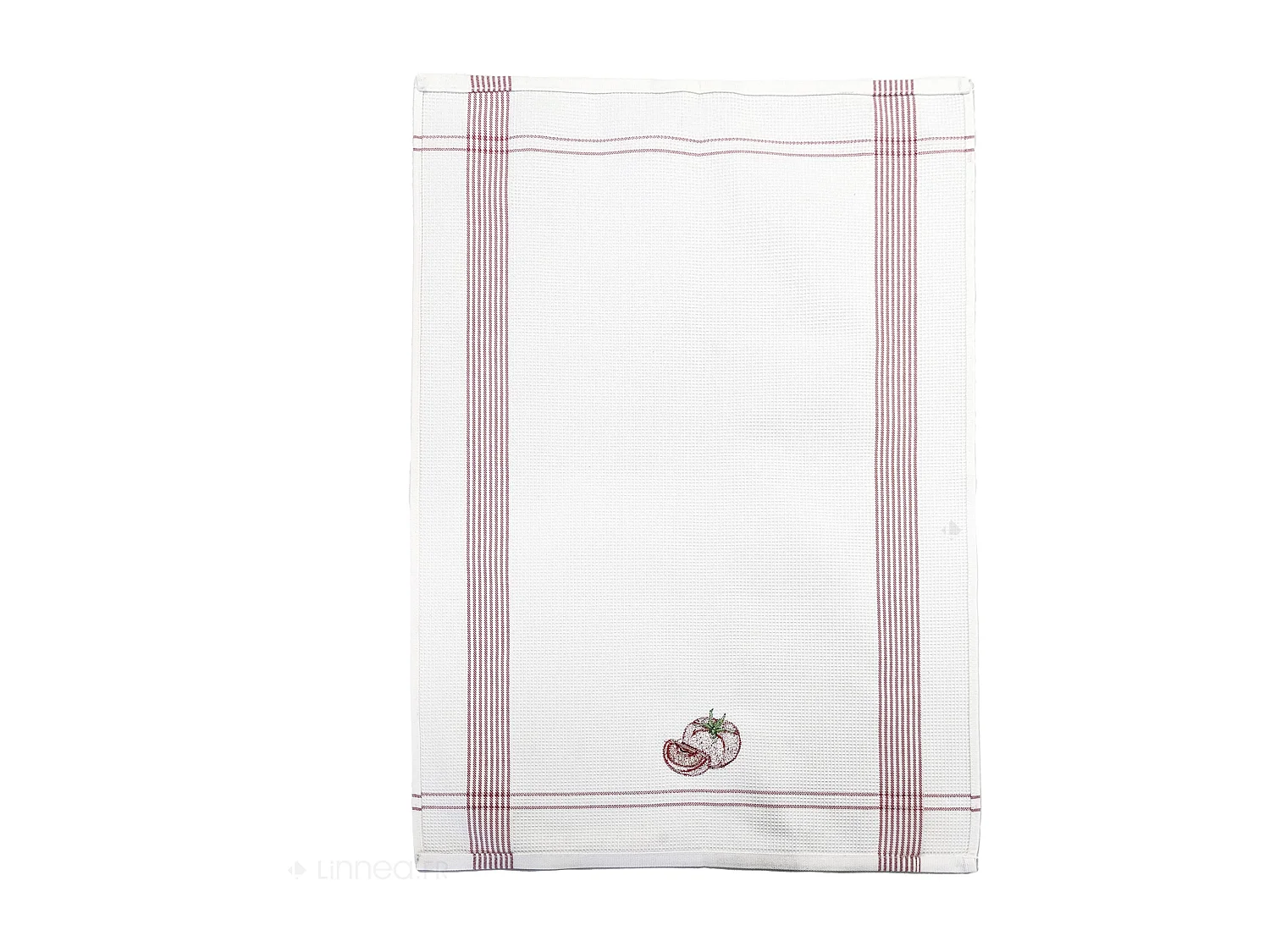 Torchon de cuisine 50x70 cm WAFFLE BRODÉ coton rouge broderie tomate