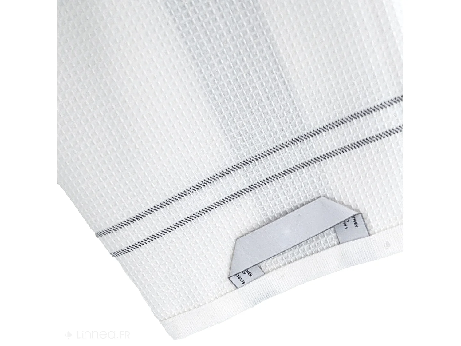 Torchon de cuisine 50x70 cm WAFFLE BRODÉ coton gris broderie vache