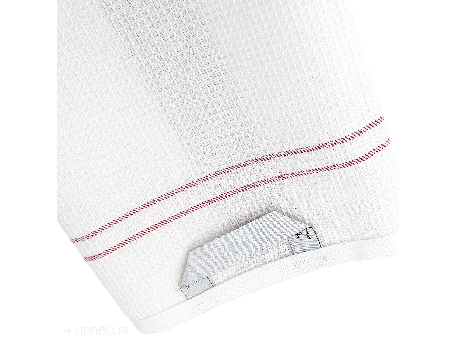 Torchon de cuisine 50x70 cm WAFFLE BRODÉ coton rouge broderie fraise