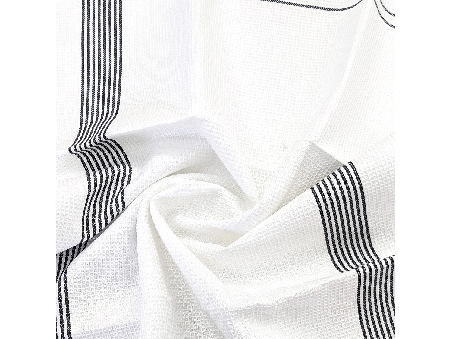 Torchon de cuisine 50x70 cm WAFFLE BRODÉ coton gris broderie chat