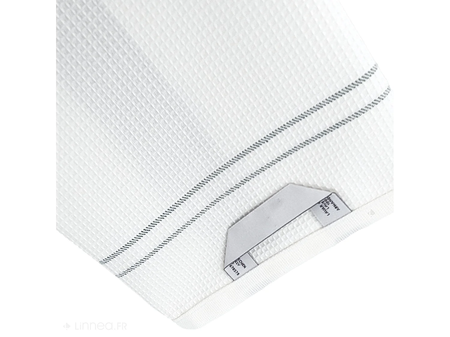 Torchon de cuisine 50x70 cm WAFFLE BRODÉ coton vert broderie olives