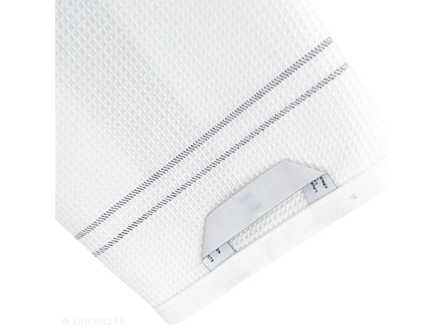 Torchon de cuisine 50x70 cm WAFFLE BRODÉ coton gris broderie merle