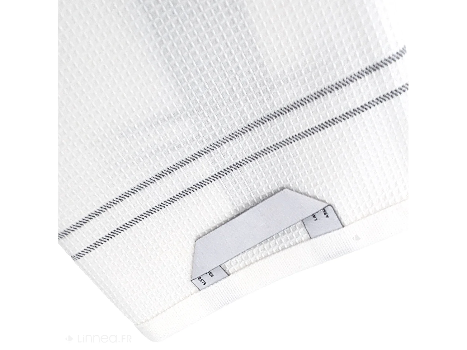 Torchon de cuisine 50x70 cm WAFFLE BRODÉ coton gris broderie éléphants