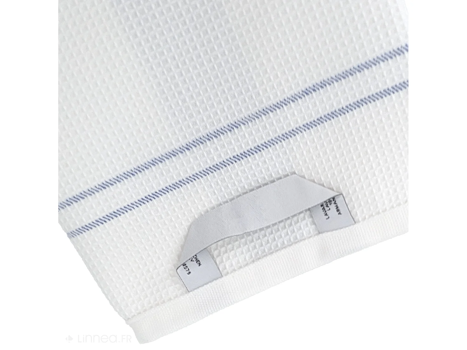 Torchon de cuisine 50x70 cm WAFFLE BRODÉ coton bleu broderie vache