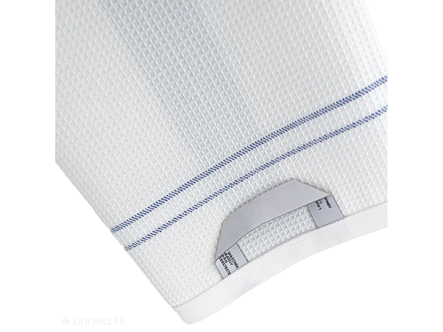 Torchon de cuisine 50x70 cm WAFFLE BRODÉ coton bleu broderie oiseaux