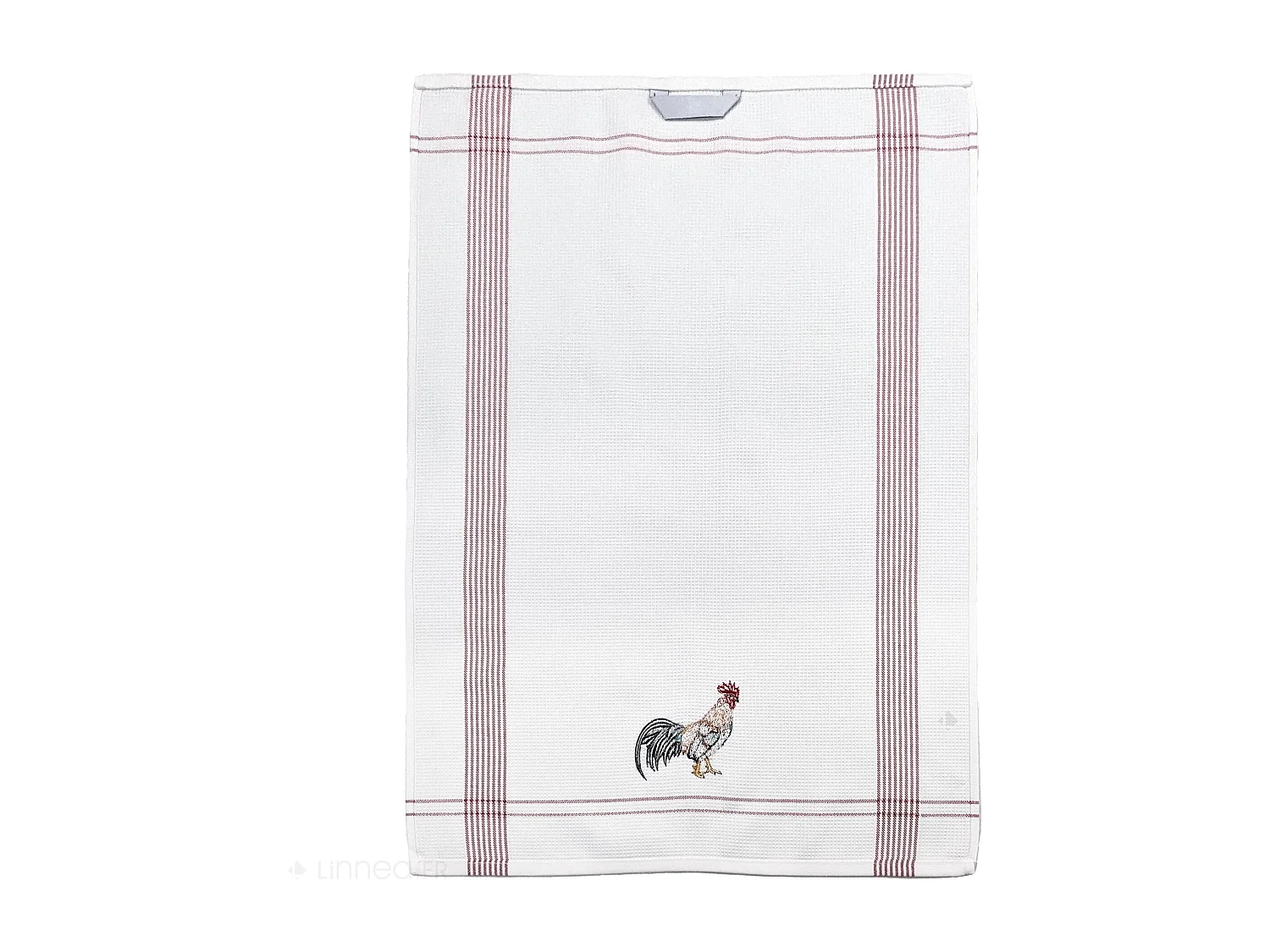 Torchon de cuisine 50x70 cm WAFFLE BRODÉ coton rouge broderie coq