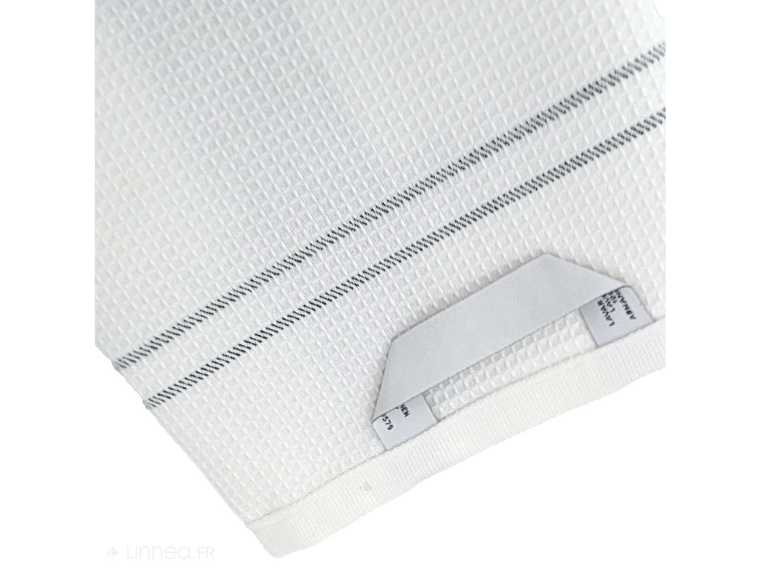 Torchon de cuisine 50x70 cm WAFFLE BRODÉ coton vert broderie romarin