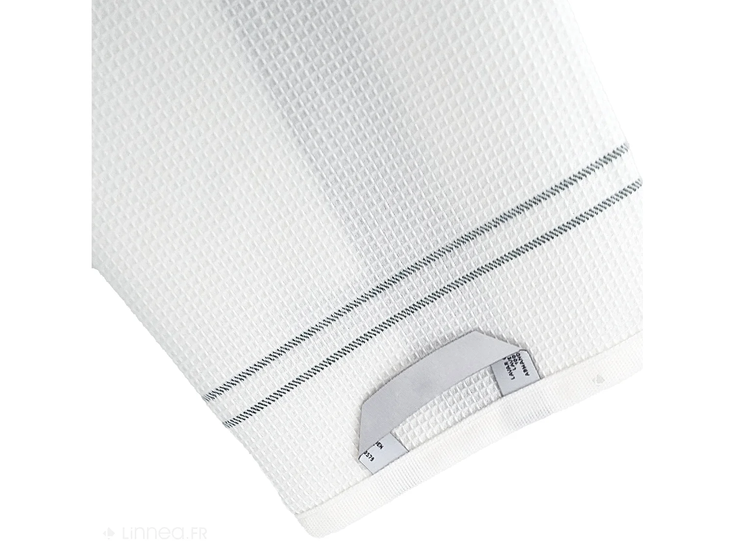 Torchon de cuisine 50x70 cm WAFFLE BRODÉ coton vert broderie citron