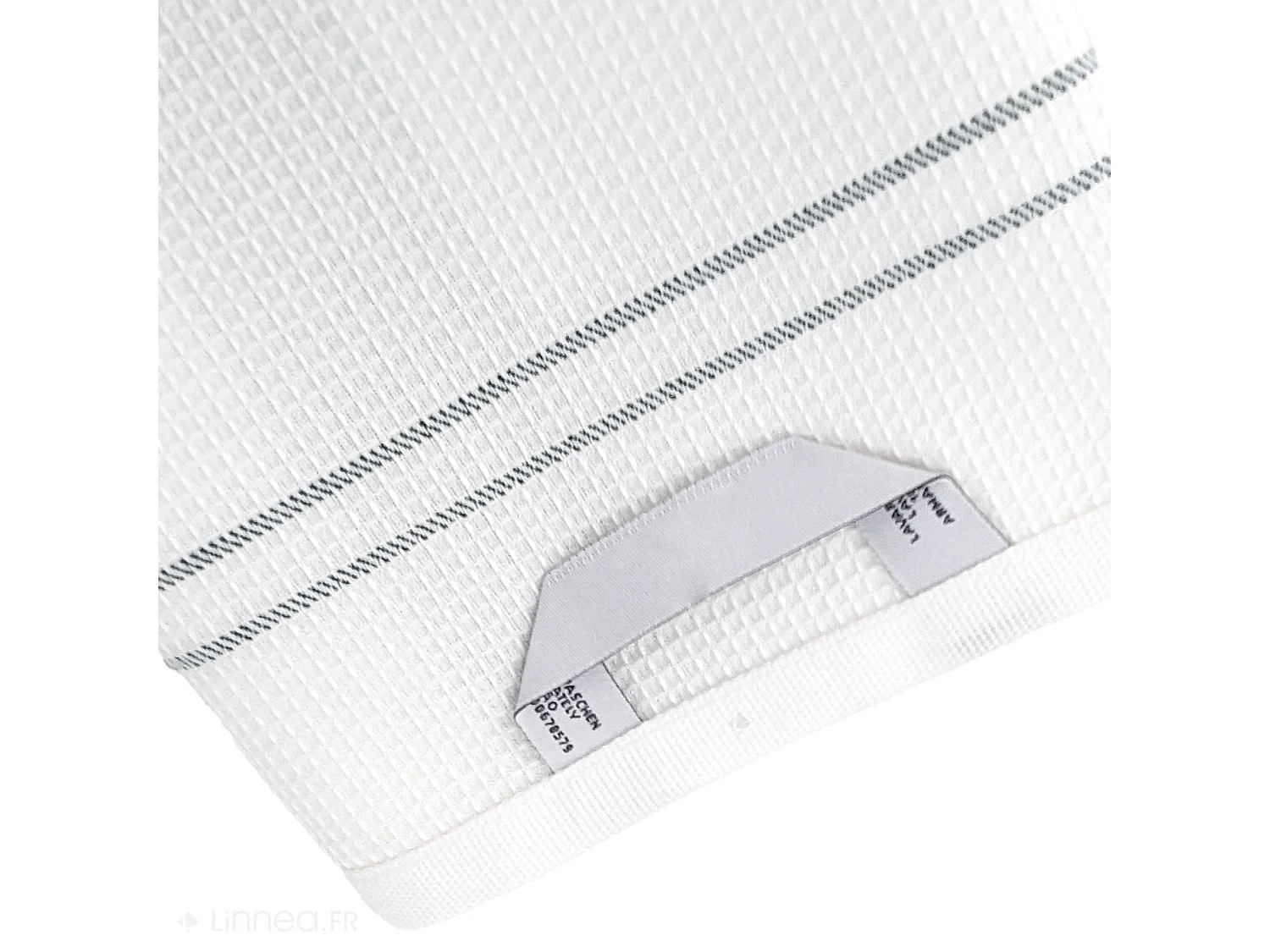 Torchon de cuisine 50x70 cm WAFFLE BRODÉ coton vert broderie lavande