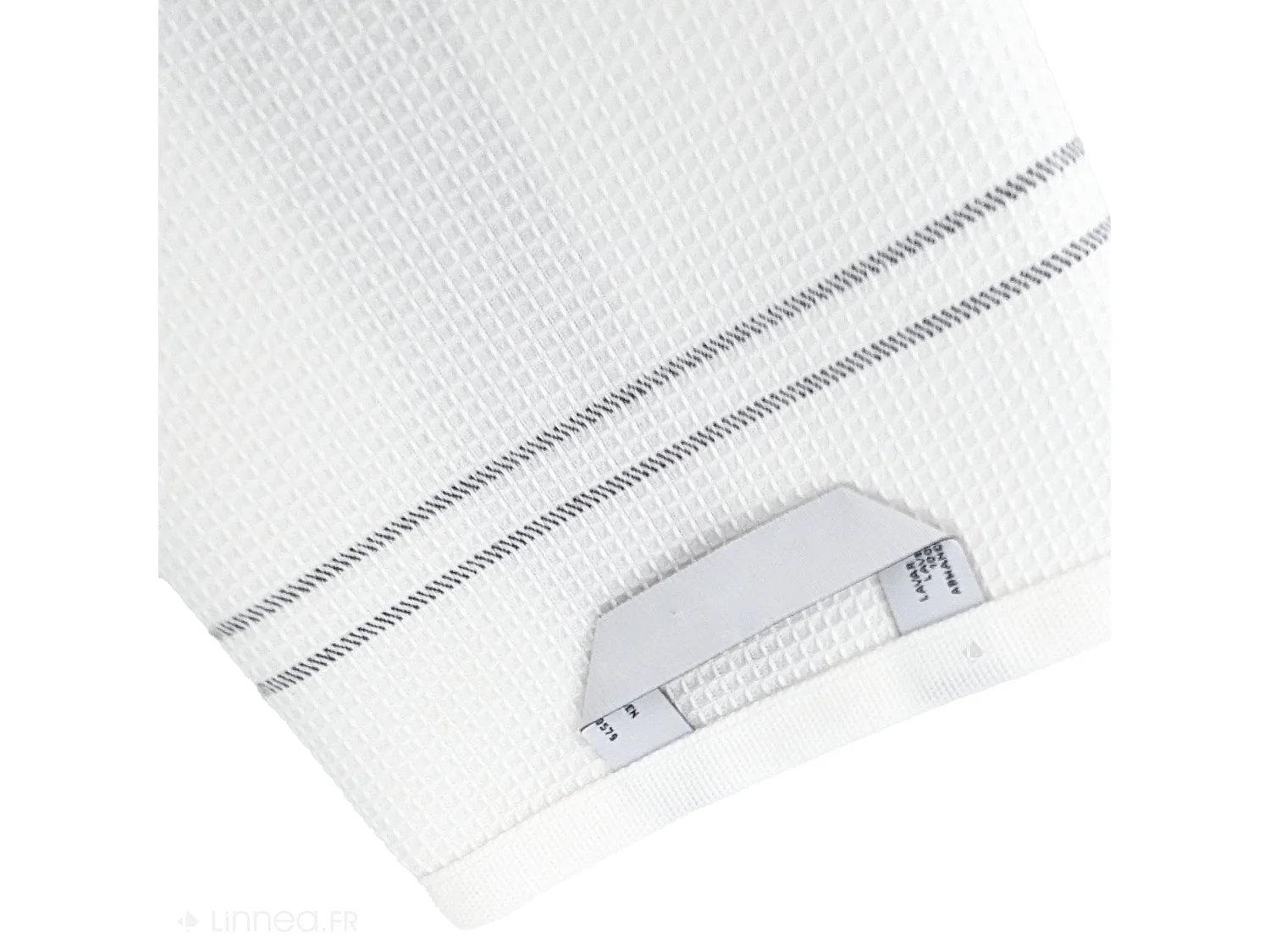 Torchon de cuisine 50x70 cm WAFFLE BRODÉ coton gris broderie cerf