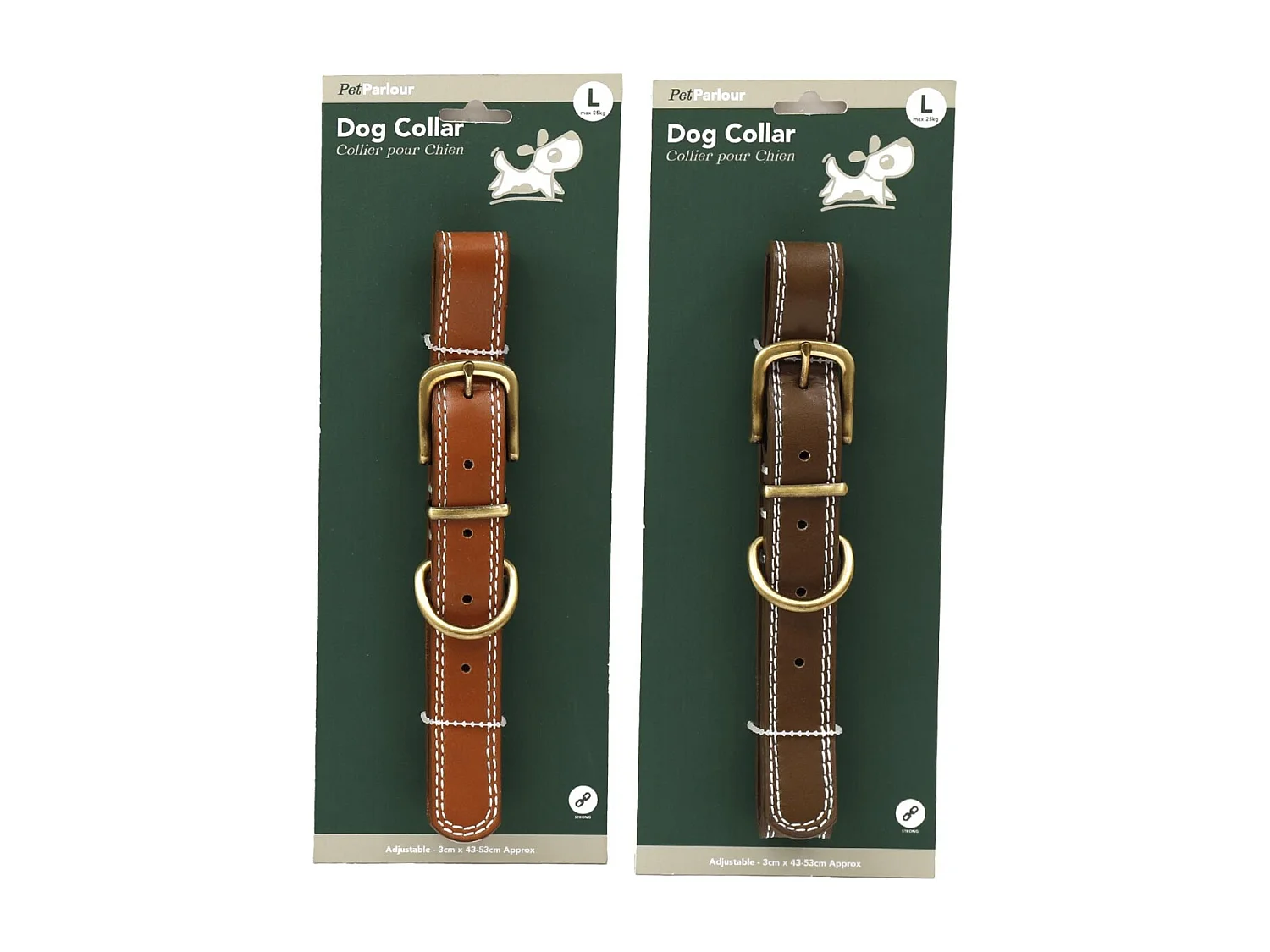 Collier en polyuréthane pour chien (Lot de 2) L - 53 cm