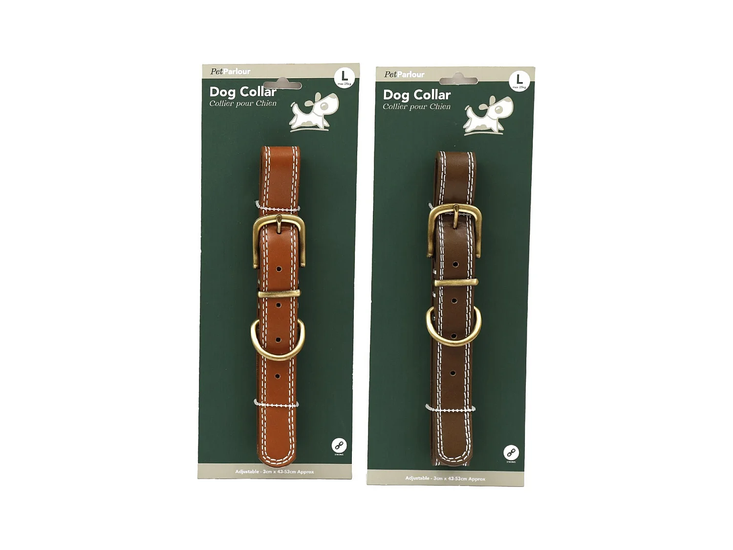 Collier en polyuréthane pour chien (Lot de 2) L - 53 cm