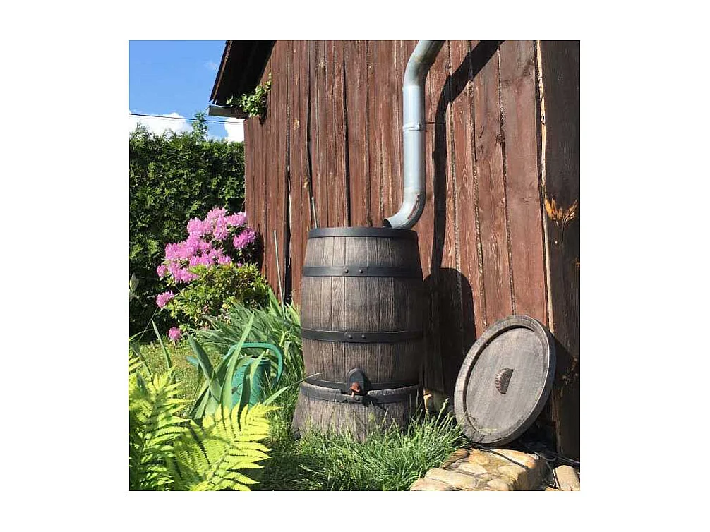 Récupérateur d'eau de pluie en polyéthylène avec support Barrel 120 litres