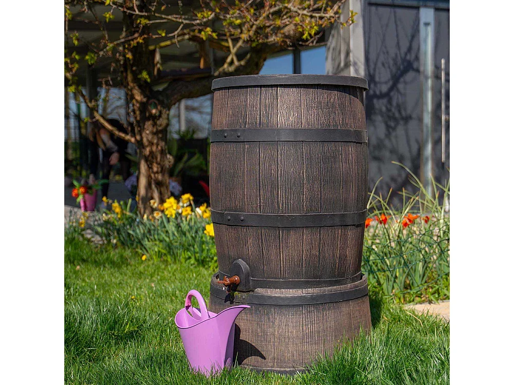 Récupérateur d'eau de pluie en polyéthylène avec support Barrel 120 litres