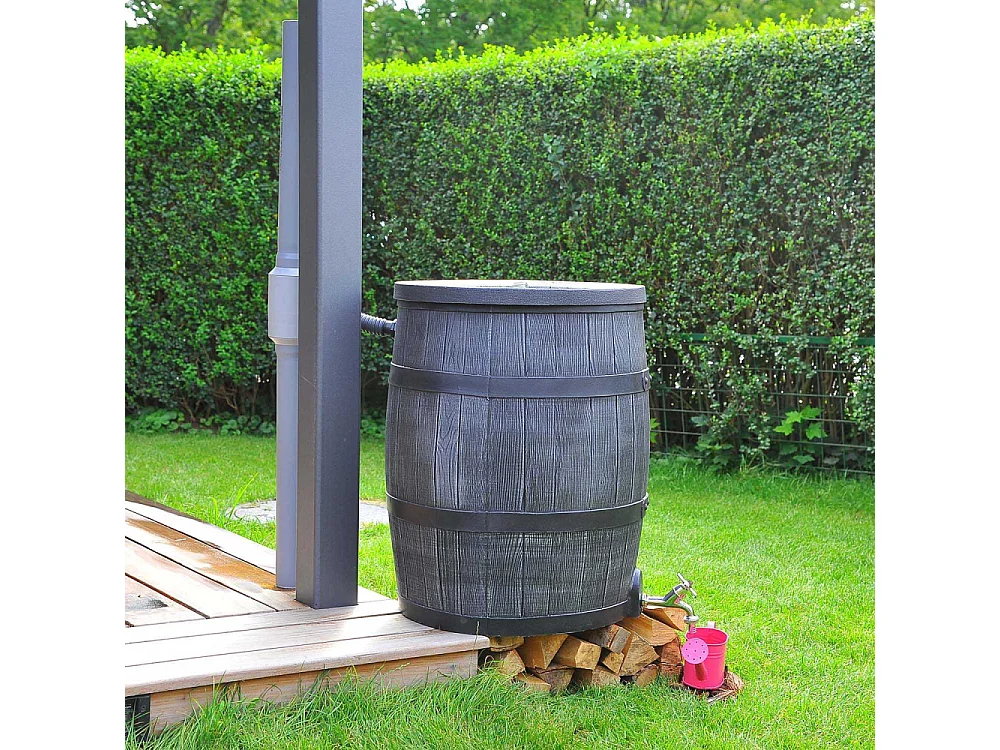 Récupérateur d'eau de pluie en polyéthylène avec support Barrel 240 litres