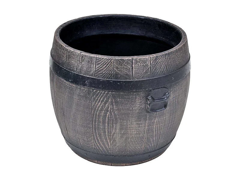 Jardinière ronde en polyéthylène imitation tonneau Bolero 35.5 x 34 cm