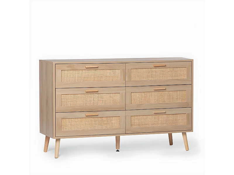 Commode double en rotin naturel 120x77 cm-Tahiti