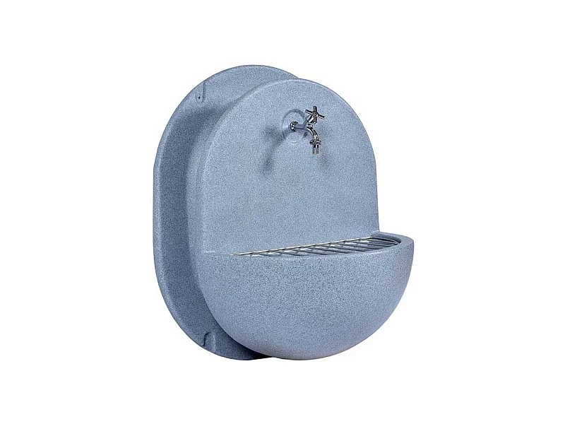 Evier extérieur en polyéthylène avec porte tuyau d'arrosage intégré Mars Sans équipement