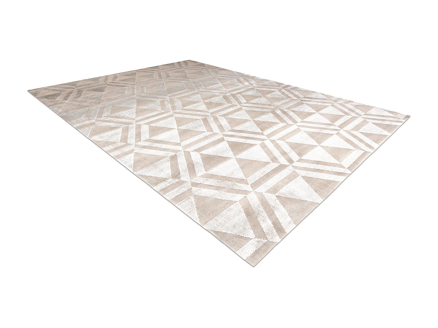 Dywan PEARL 51323C beż - Geometryczny, ekskluzywny, strukturalny  230x330 cm