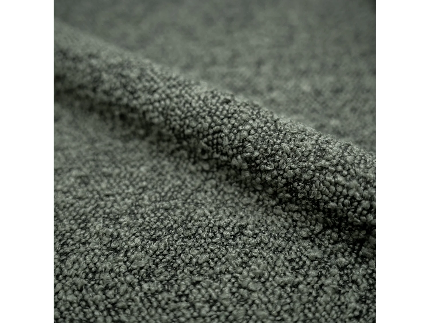 Set di 2 sedie in tessuto bouclé verde con gambe in metallo nero - Iris