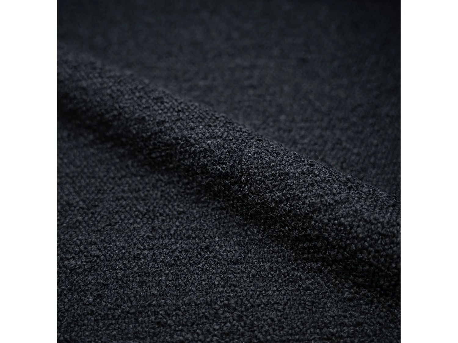 Lot de 2 chaises en tissu bouclé noir et pieds en métal noir - Iris